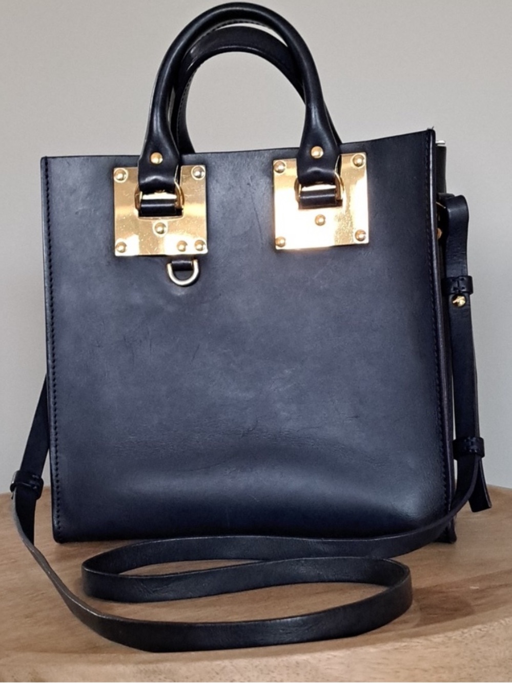 Authentic Sophie Hulme Midnight Navy Albion Tote Bag with Strap